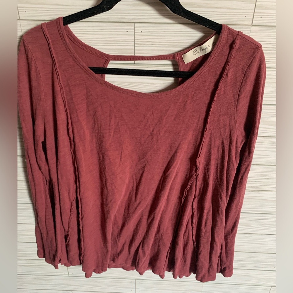 E Leigh’s mauve Long Sleeve Top